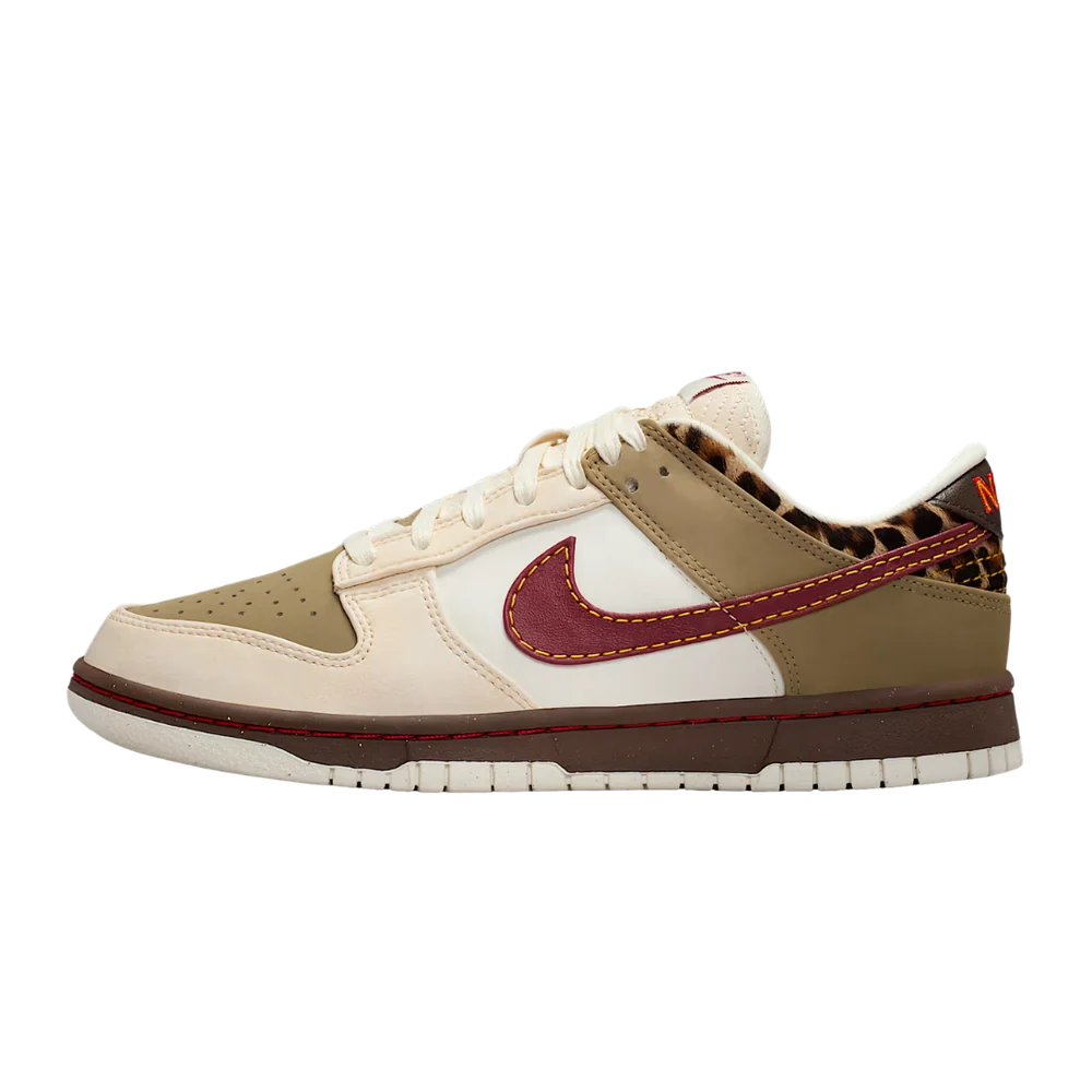 Nike Dunk Low Retro Khaki Team Red Pearl White